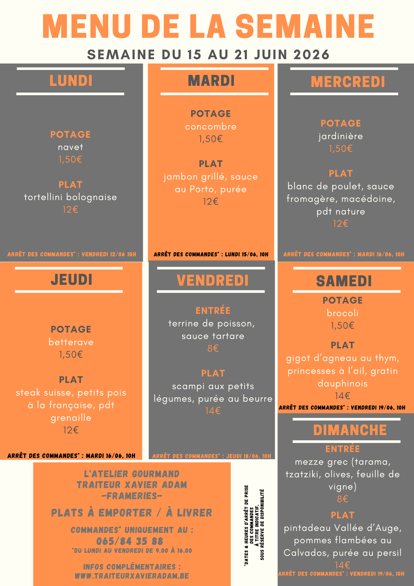 Plats du jour Plats du jour