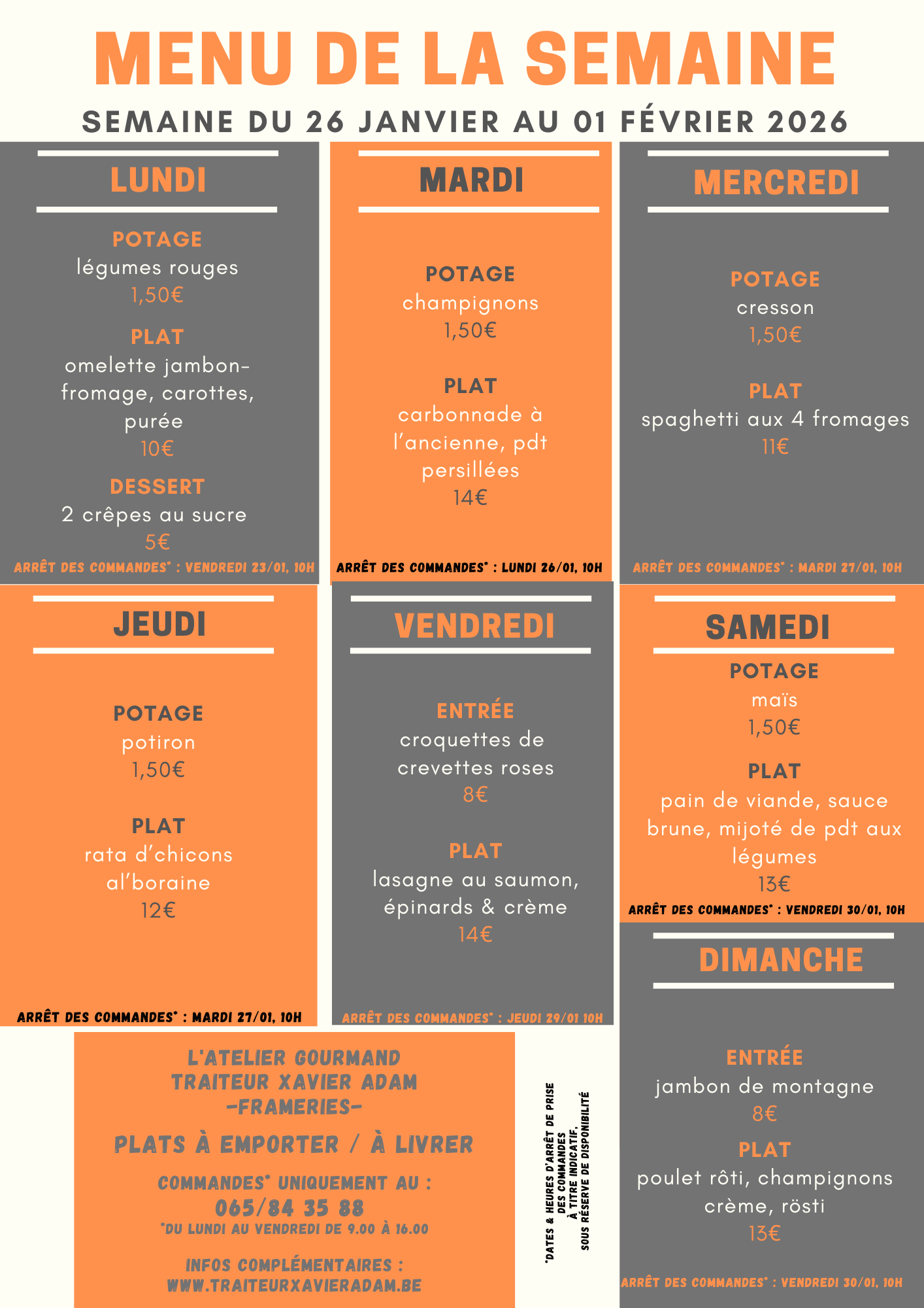 Plats du jour Plats du jour