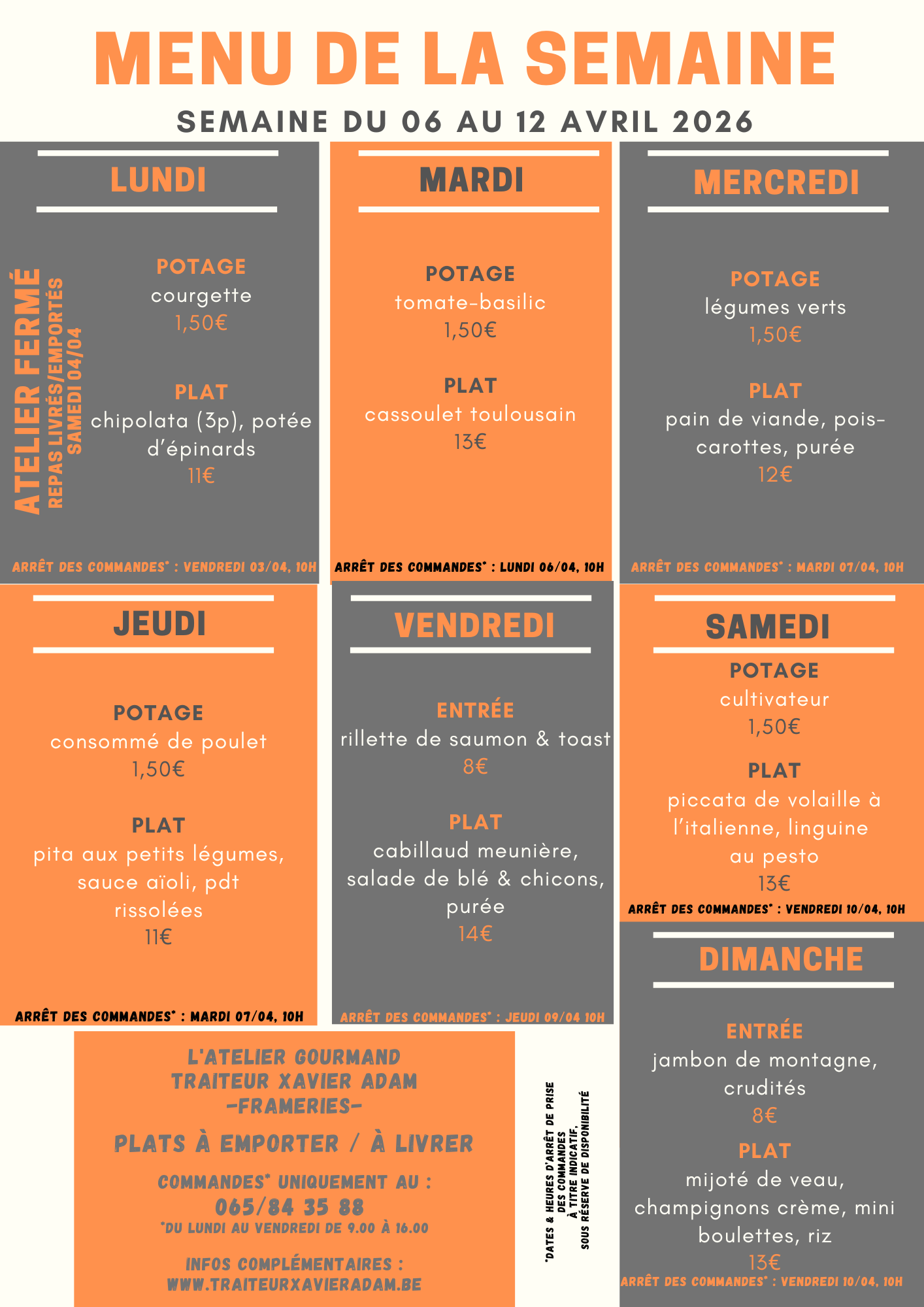 Plats du jour Plats du jour