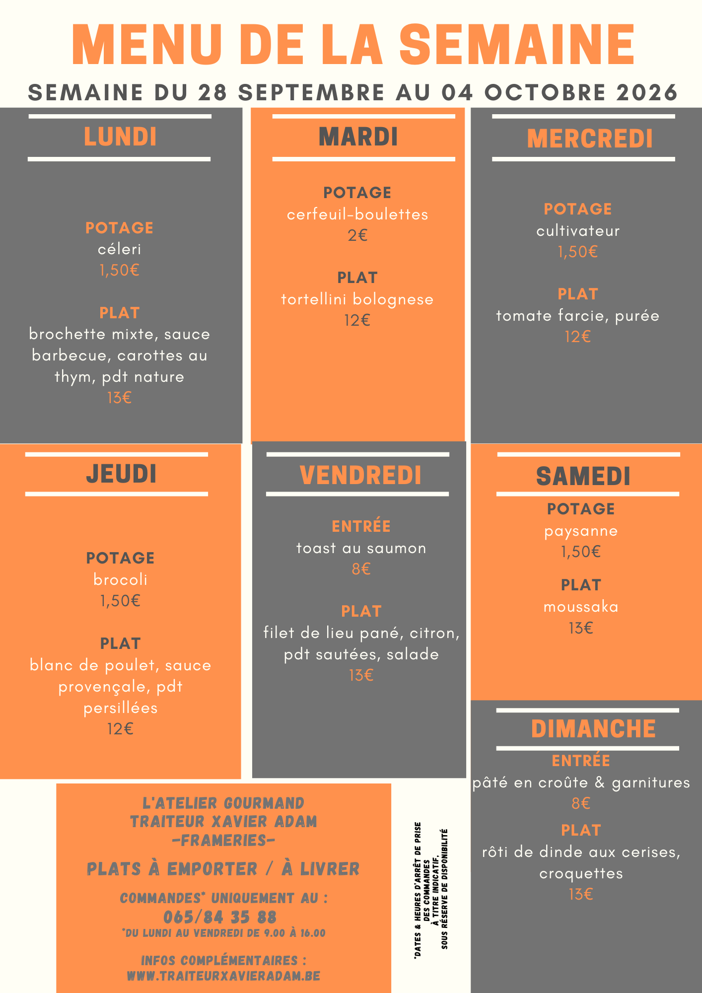 Plats du jour Plats du jour