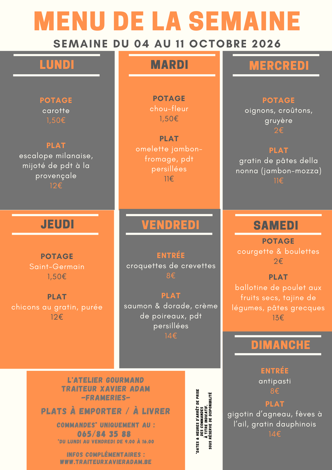 Plats du jour Plats du jour