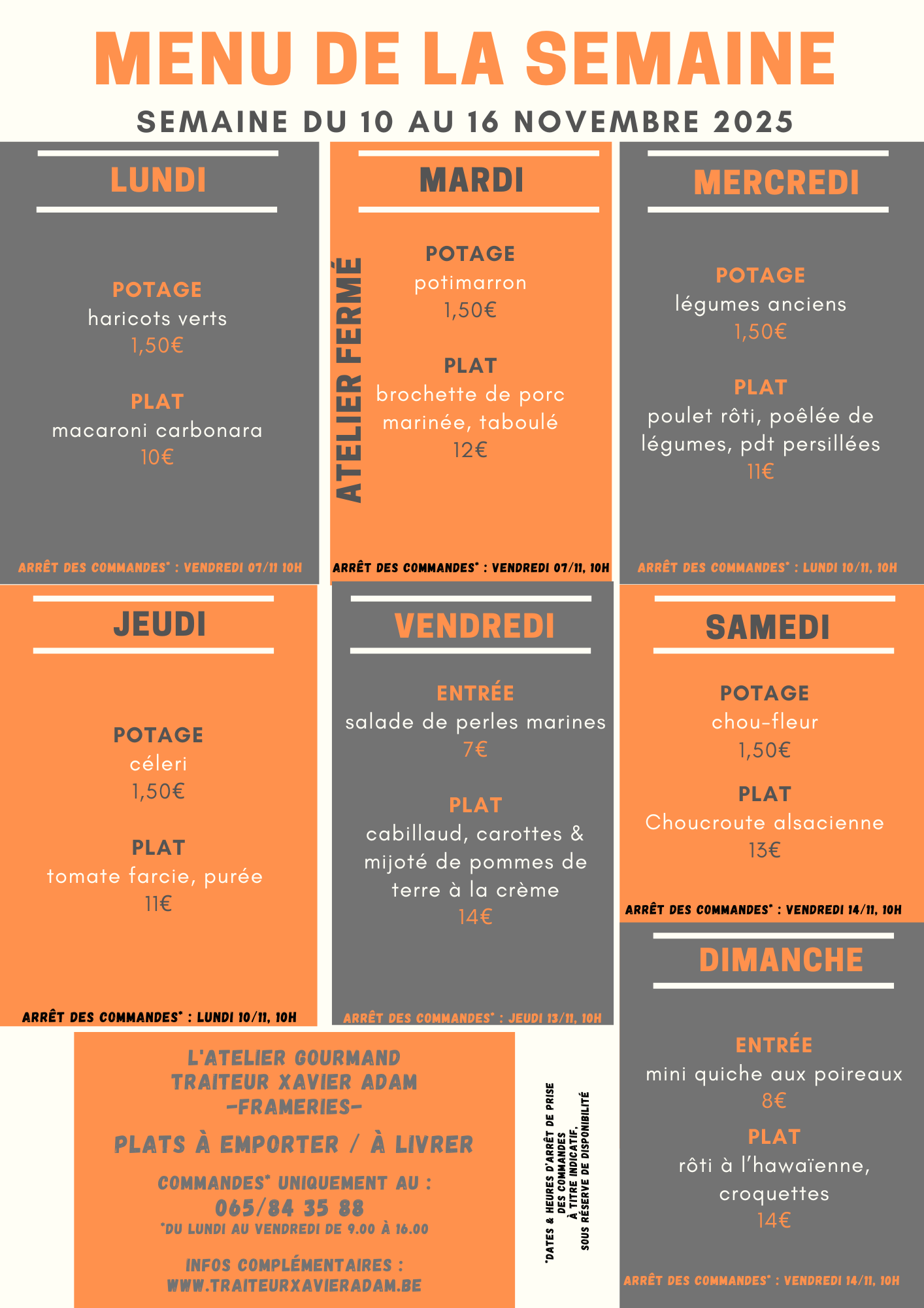 Plats du jour Plats du jour