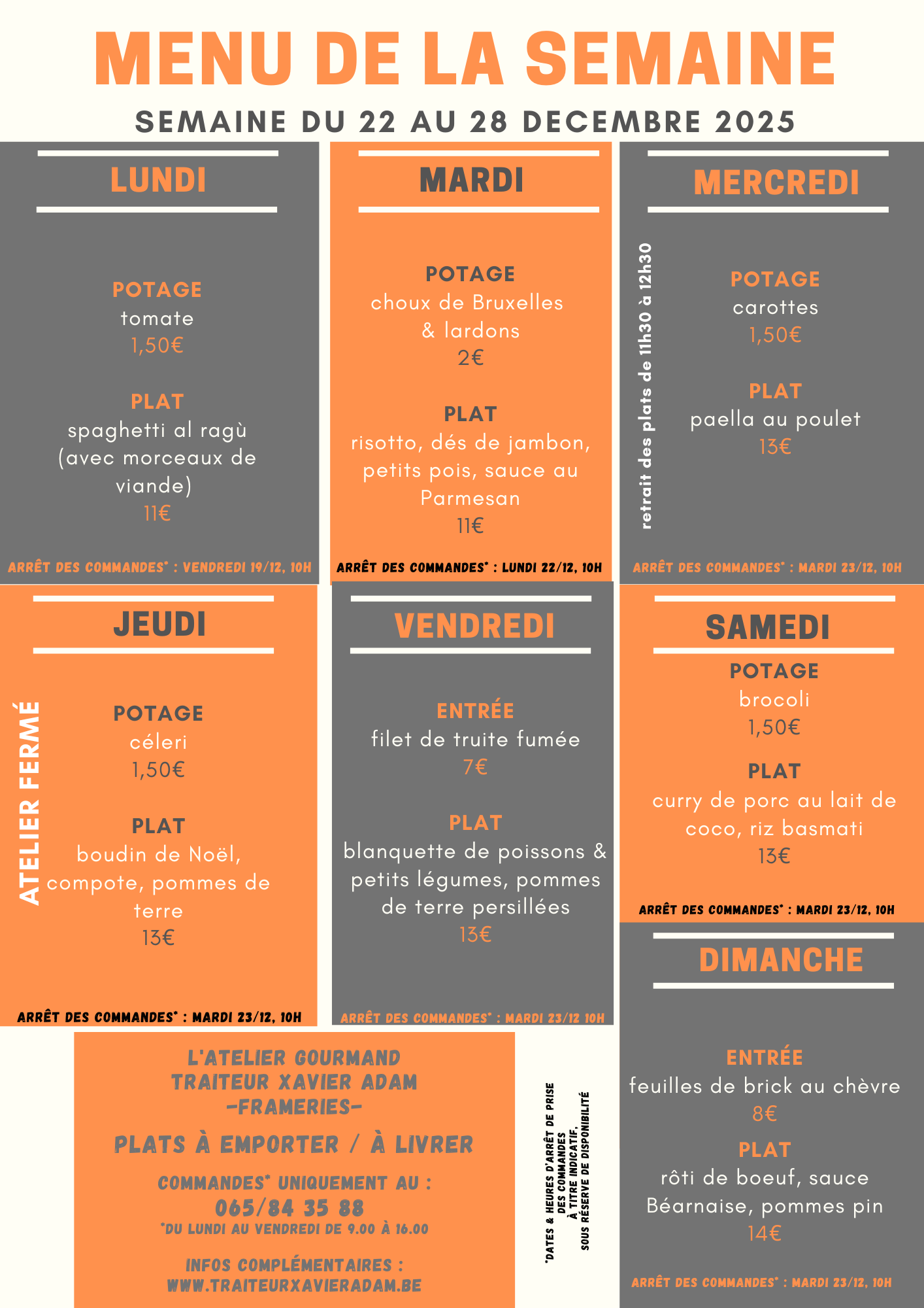 Plats du jour Plats du jour