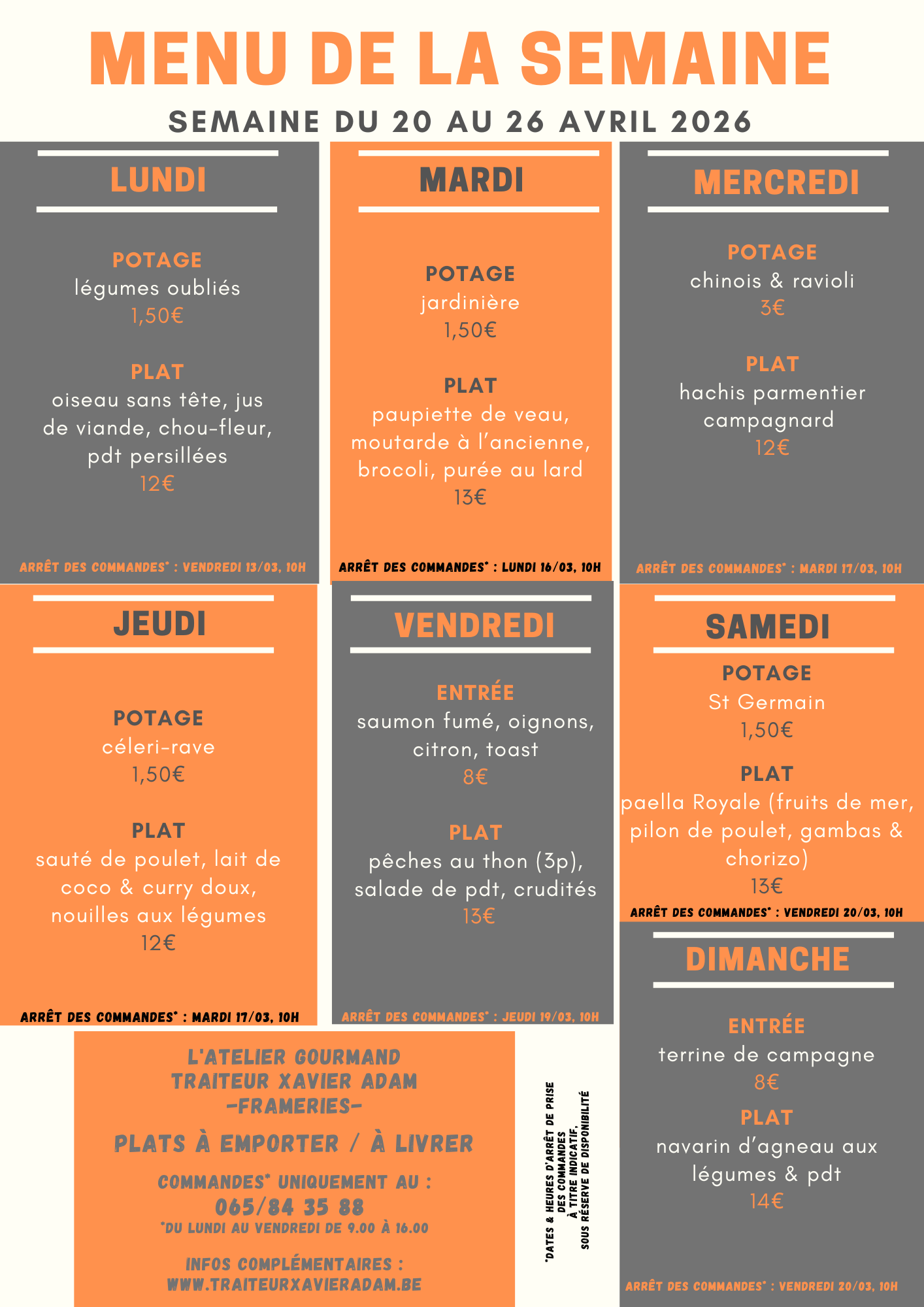 Plats du jour Plats du jour