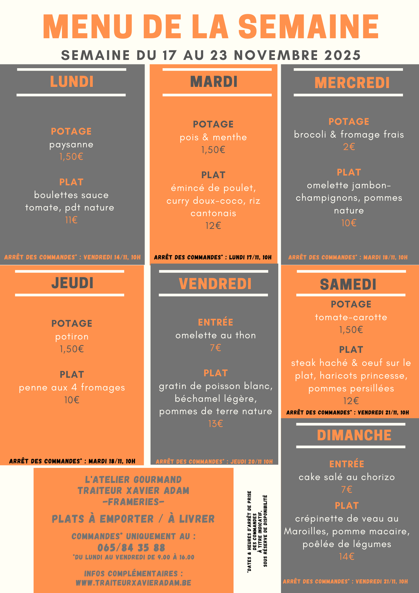 Plats du jour Plats du jour