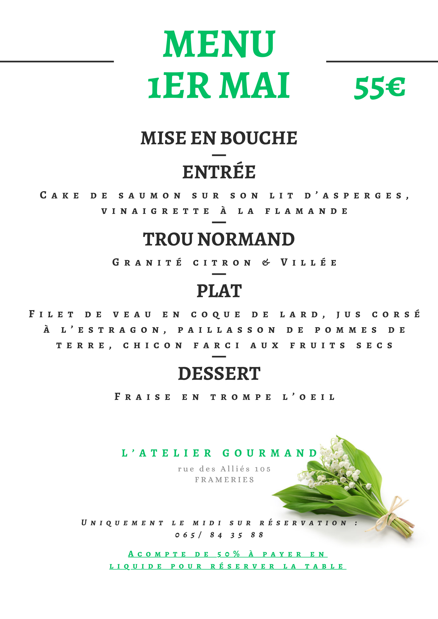 Menu du 1er mai